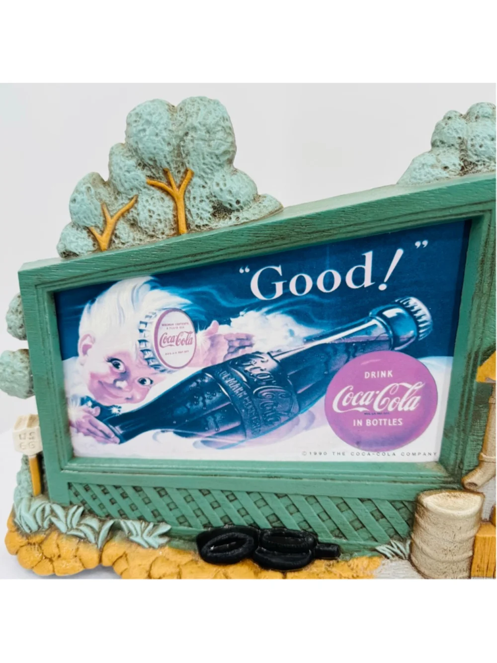 Coca-Cola Wall Clock Vintage 1990 Rt. 66 Gas Station Car 3-D Burwood Products